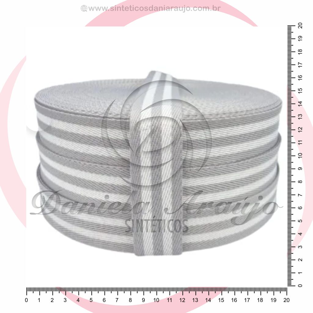 ALÇA CHIC -2101 PRATA E BRANCA  (5m/30mm)