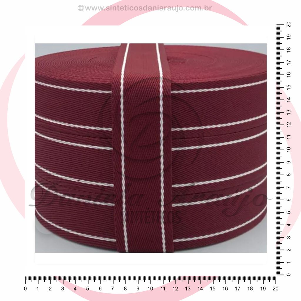ALÇA CHIC -LULY 07 - VINHO E BRANCO (5m/30mm)